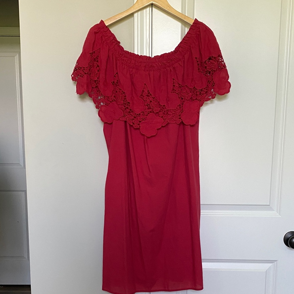 Knox Rose Crimson Lace Midi Dress